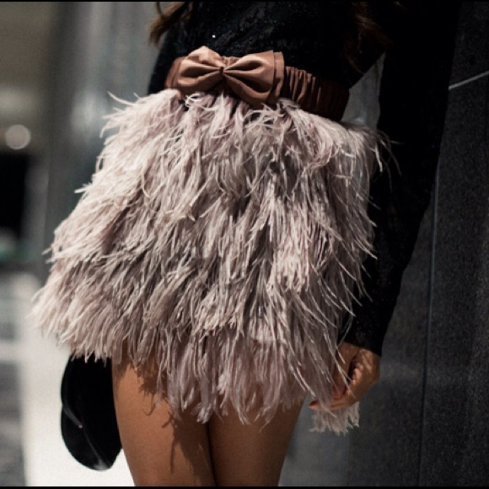 Grey ostrich feather skirt Topshop